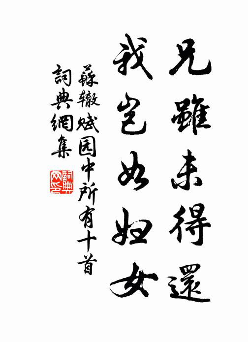 苏辙兄虽未得还，我岂如妇女书法作品欣赏