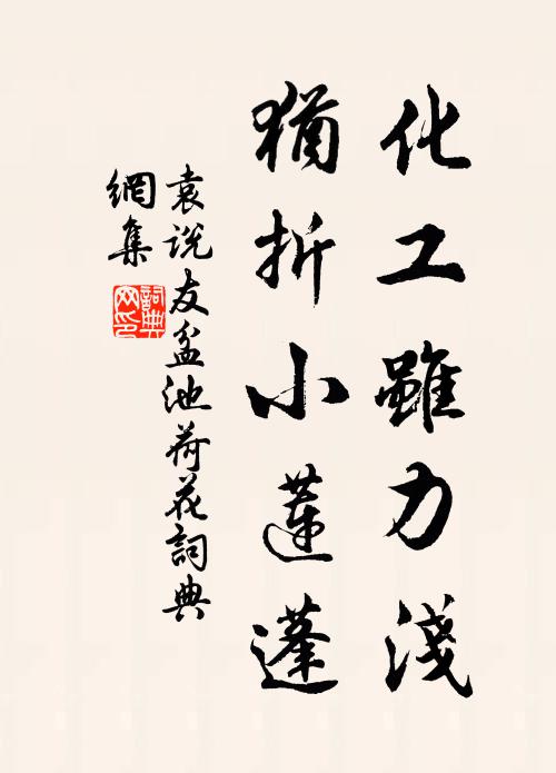 袁说友化工虽力浅，犹折小莲蓬书法作品欣赏
