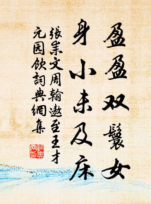 张耒盈盈双鬟女，身小未及床书法作品欣赏