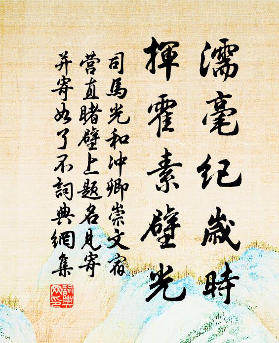 司马光濡毫纪岁时，挥霍素壁光书法作品欣赏
