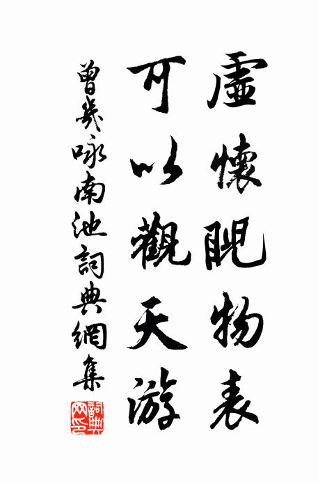 曾几虚怀睨物表，可以观天游书法作品欣赏
