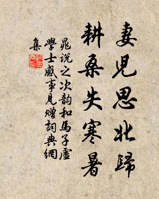 晁说之妻儿思北归，耕桑失寒暑书法作品欣赏