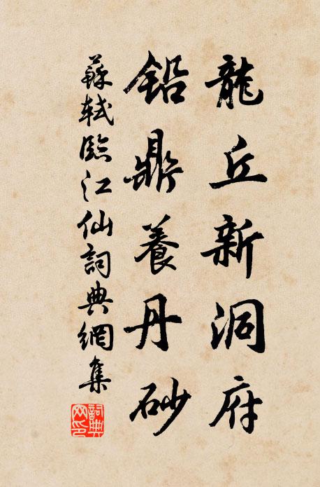 苏轼龙丘新洞府，铅鼎养丹砂书法作品欣赏
