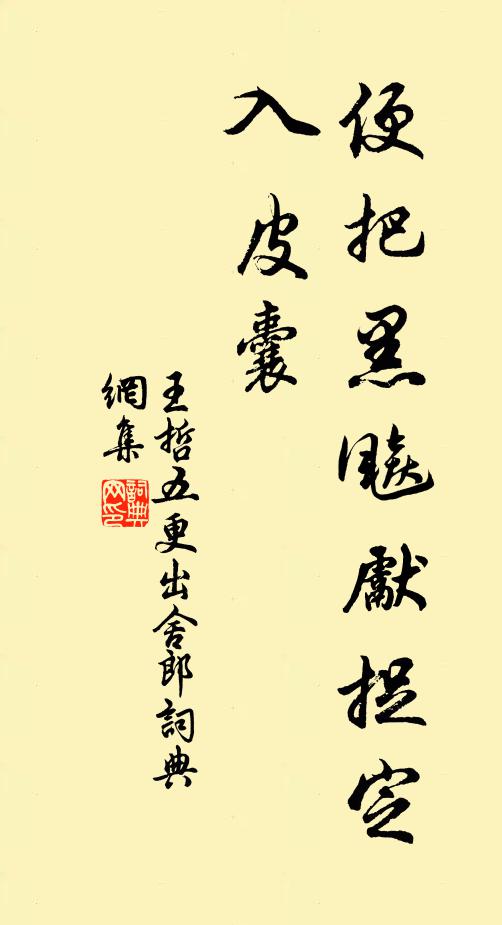王哲便把黑飚先捉定，入皮囊书法作品欣赏