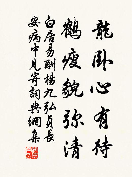 白居易龙卧心有待，鹤瘦貌弥清书法作品欣赏
