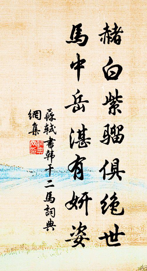苏轼赭白紫骝俱绝世，马中岳湛有妍姿书法作品欣赏