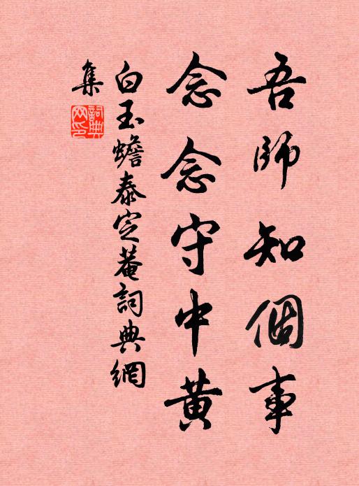 白玉蟾吾师知个事，念念守中黄书法作品欣赏