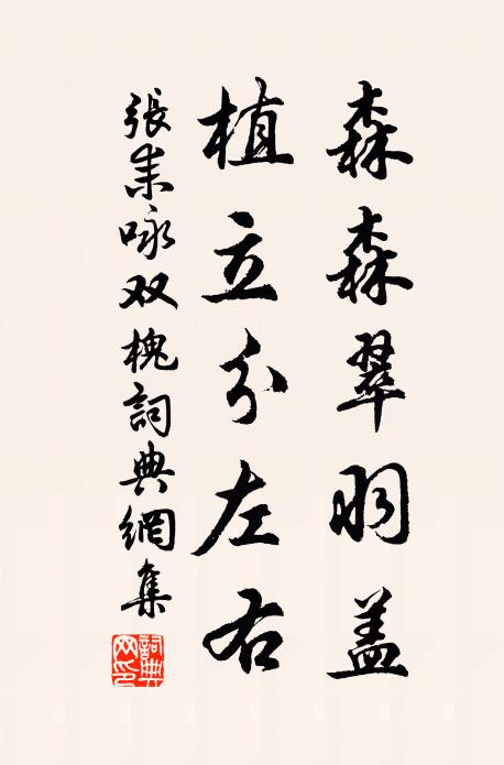 张耒森森翠羽盖，植立分左右书法作品欣赏