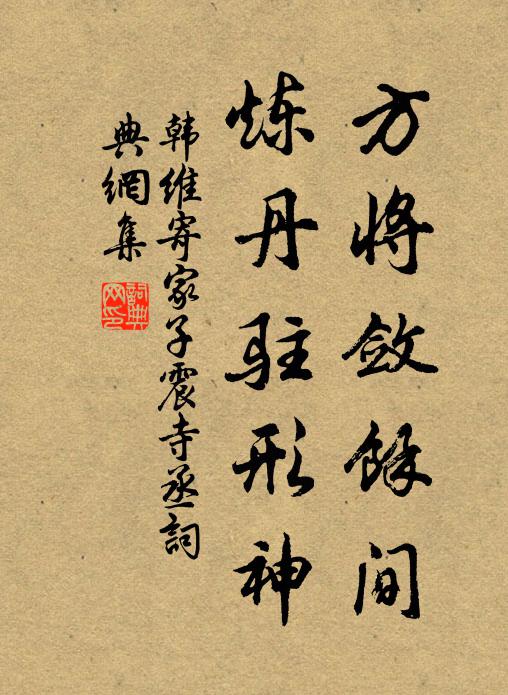 韩维方将敛馀间，炼丹驻形神书法作品欣赏