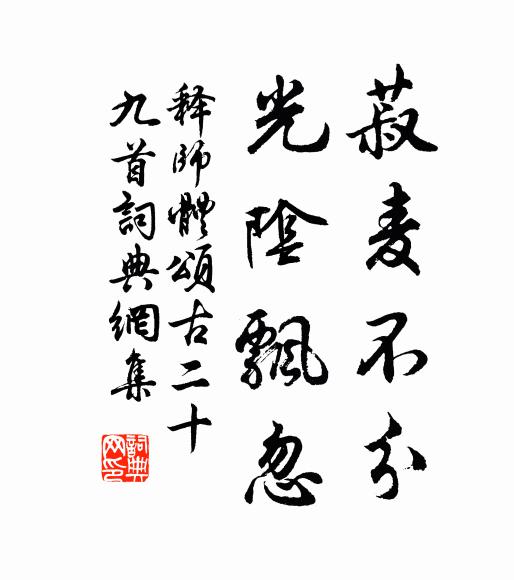 释师体菽麦不分，光阴飘忽书法作品欣赏