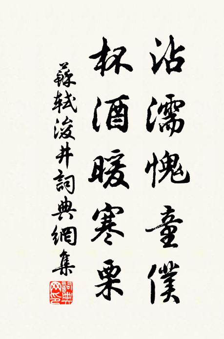 苏轼沾濡愧童仆，杯酒暖寒栗书法作品欣赏