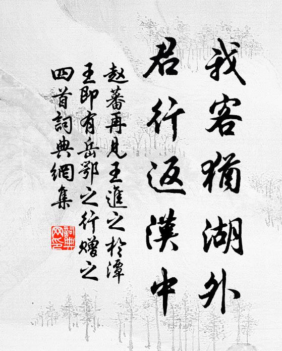 赵蕃我客犹湖外，君行返汉中书法作品欣赏
