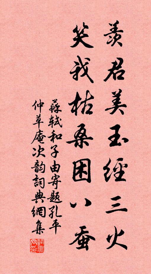 苏轼羡君美玉经三火，笑我枯桑困八蚕书法作品欣赏