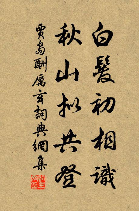 贾岛白发初相识，秋山拟共登书法作品欣赏