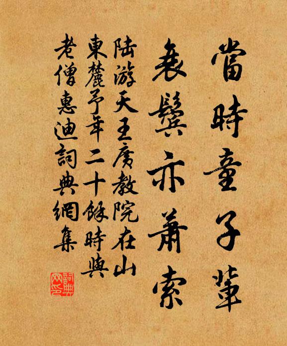 陆游当时童子辈，衰鬓亦萧索书法作品欣赏
