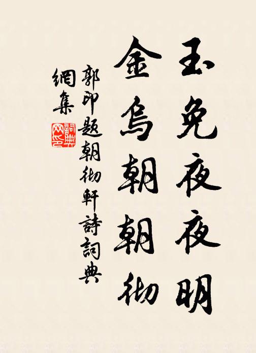 郭印玉免夜夜明，金乌朝朝彻书法作品欣赏