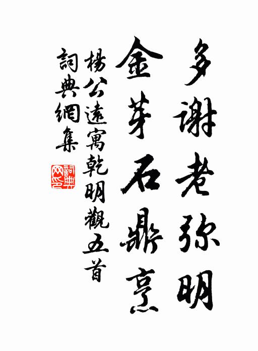 杨公远多谢老弥明，金芽石鼎烹书法作品欣赏