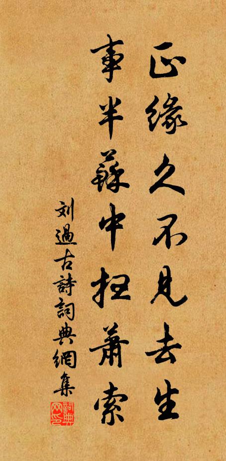 刘过正缘久不见去生,事半苏中扫萧索书法作品欣赏