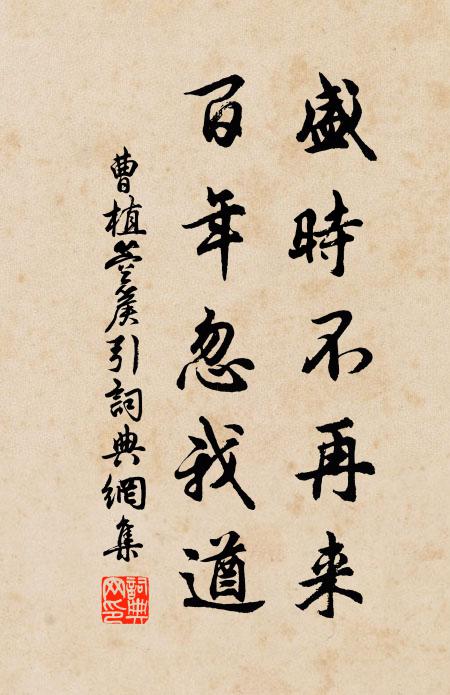 曹植盛时不再来，百年忽我遒书法作品欣赏