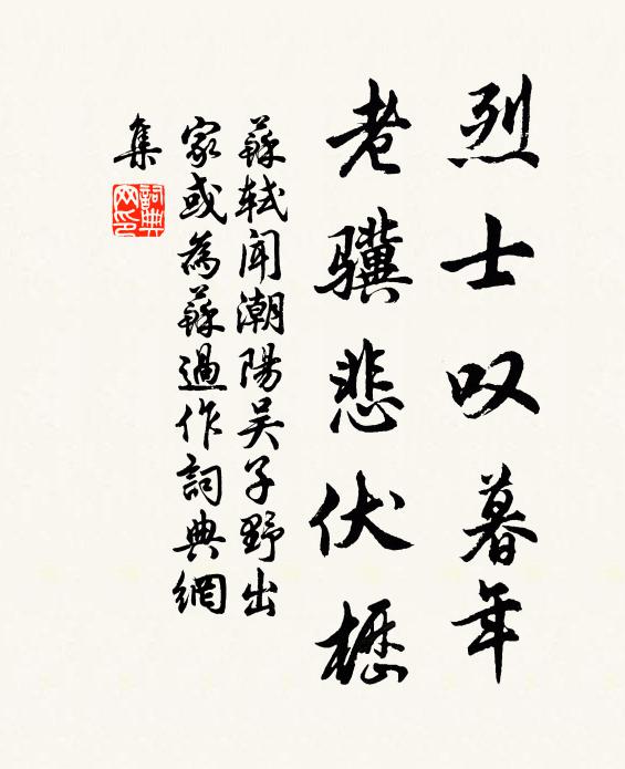 苏轼烈士叹暮年，老骥悲伏枥书法作品欣赏
