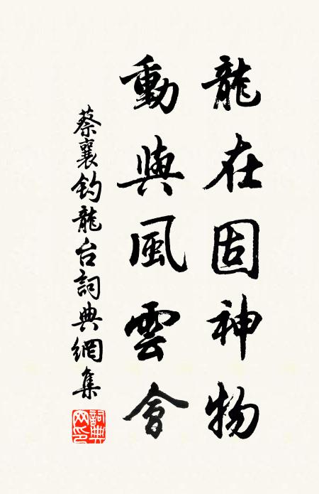 蔡襄龙在固神物，动与风云会书法作品欣赏