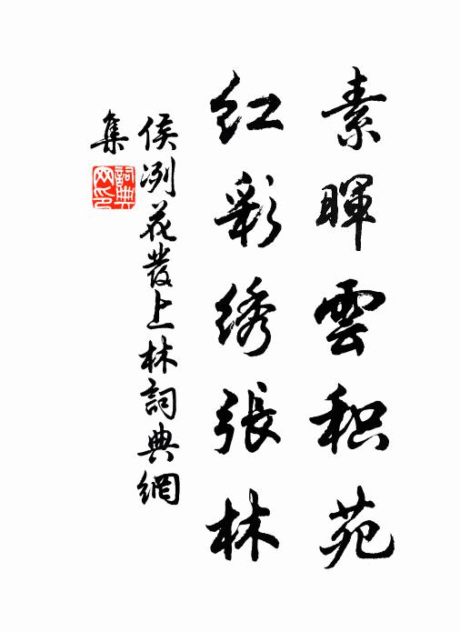 侯冽素晖云积苑，红彩绣张林书法作品欣赏