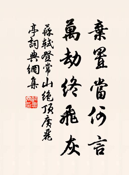 苏轼弃置当何言，万劫终飞灰书法作品欣赏