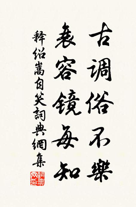 释绍嵩古调俗不乐，衰容镜每知书法作品欣赏