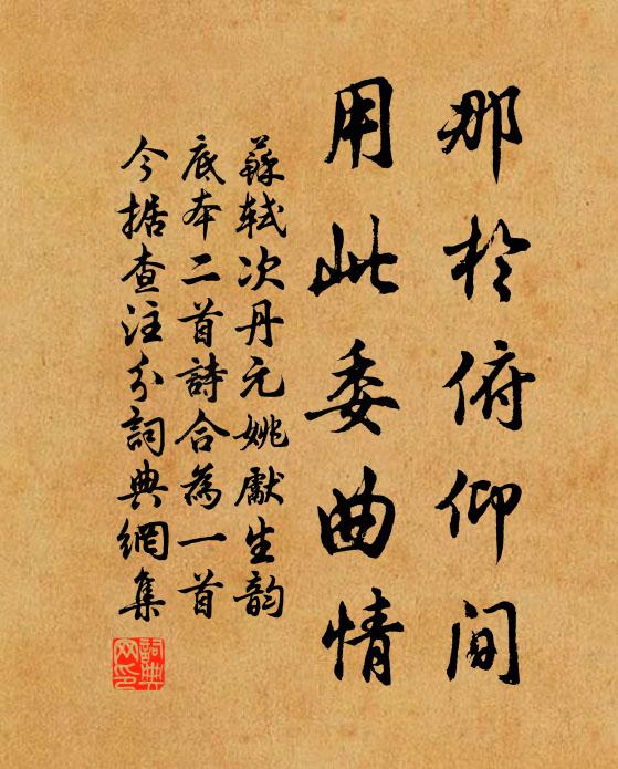 苏轼那于俯仰间，用此委曲情书法作品欣赏