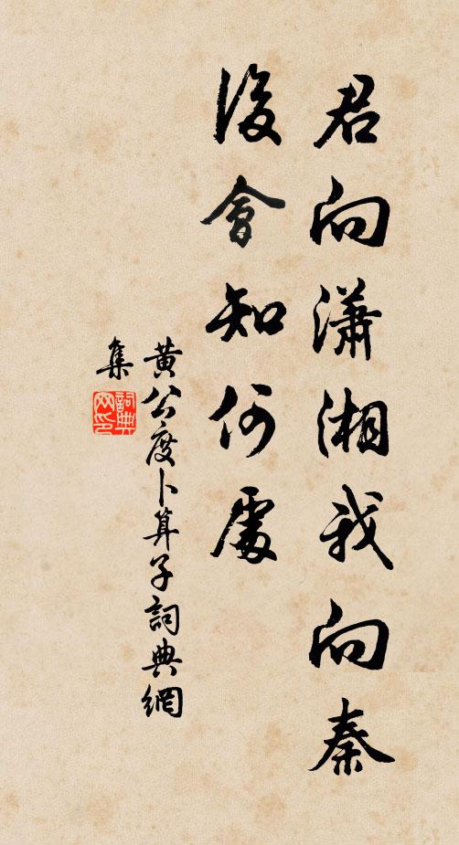 黄公度君向潇湘我向秦，后会知何处书法作品欣赏