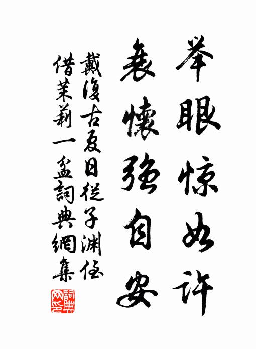 戴复古举眼惊如许，衰怀强自安书法作品欣赏