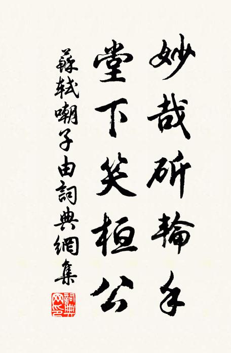苏轼妙哉斫轮手，堂下笑桓公书法作品欣赏