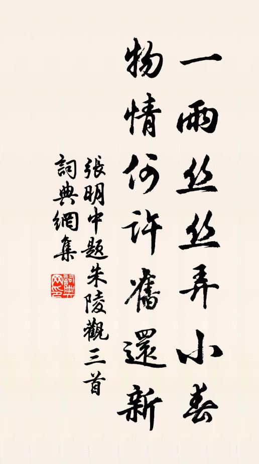 张明中一雨丝丝弄小春，物情何许旧还新书法作品欣赏