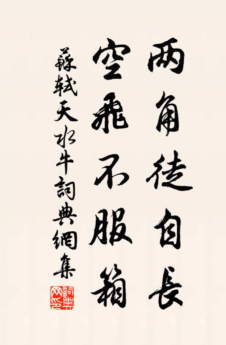 苏轼两角徒自长，空飞不服箱书法作品欣赏
