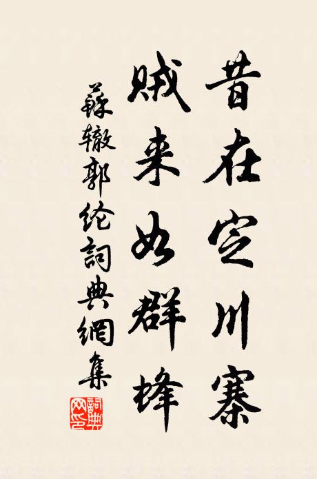苏辙昔在定川寨,贼来如群蜂书法作品欣赏