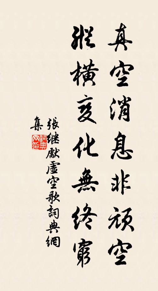 张继先真空消息非顽空，纵横变化无终穷书法作品欣赏