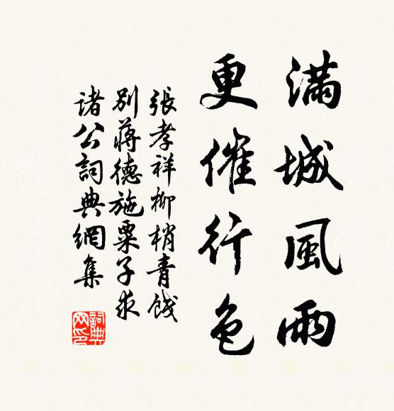 张孝祥满城风雨，更催行色书法作品欣赏