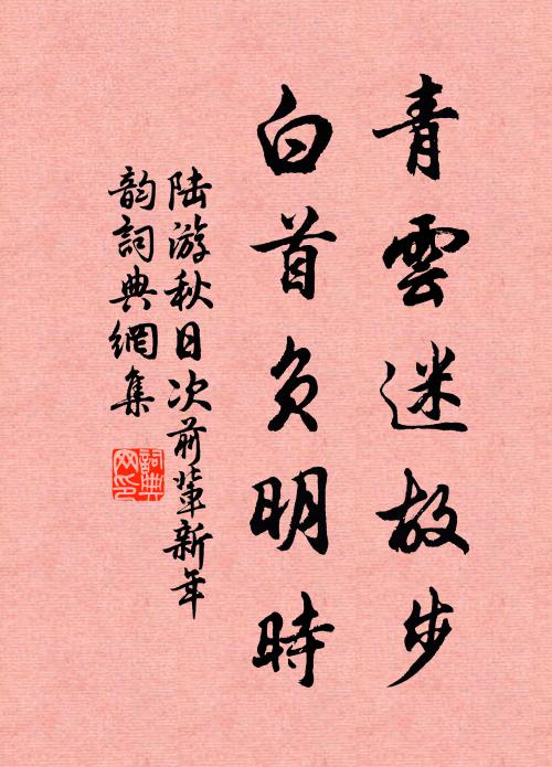 陆游青云迷故步，白首负明时书法作品欣赏