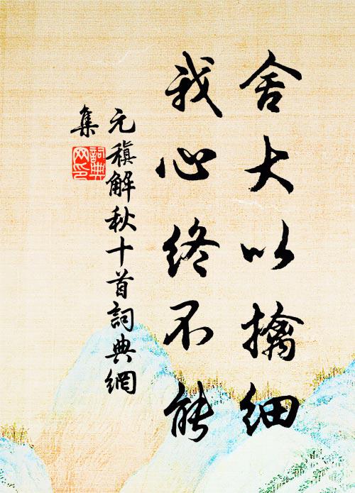元稹舍大以擒细,我心终不能书法作品欣赏
