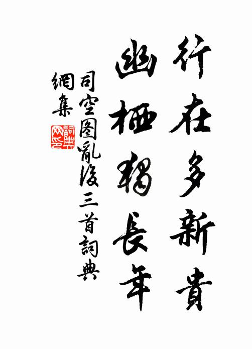 司空图行在多新贵，幽栖独长年书法作品欣赏