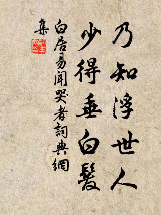 白居易乃知浮世人，少得垂白发书法作品欣赏