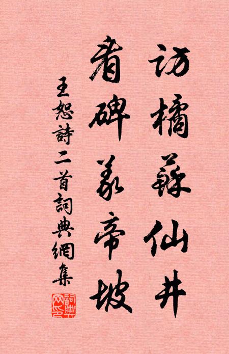 王恕访橘苏仙井，看碑义帝坡书法作品欣赏
