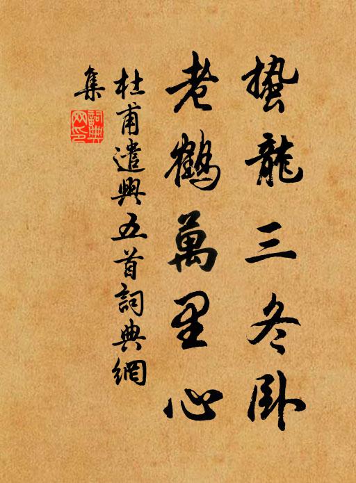 杜甫蛰龙三冬卧，老鹤万里心书法作品欣赏