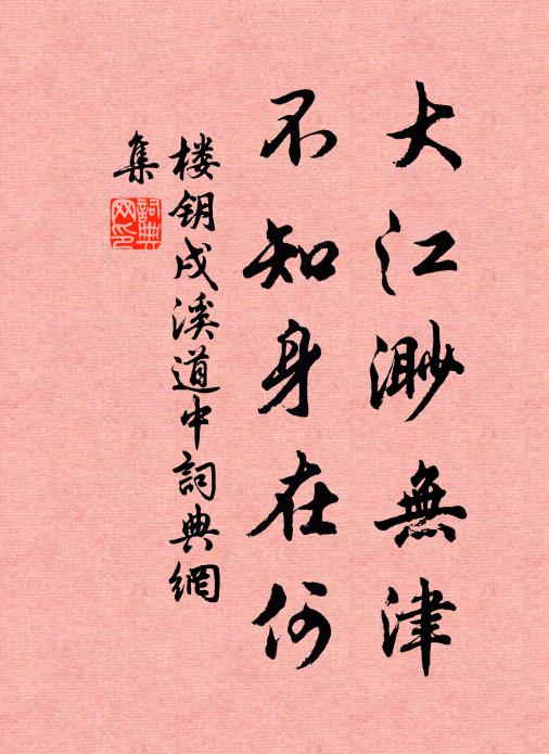 楼钥大江渺无津，不知身在何书法作品欣赏