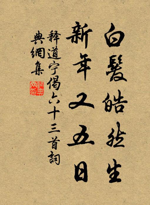 释道宁白发皓然生，新年又五日书法作品欣赏