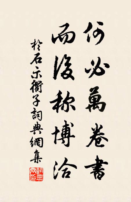 于石何必万卷书，而后称博洽书法作品欣赏
