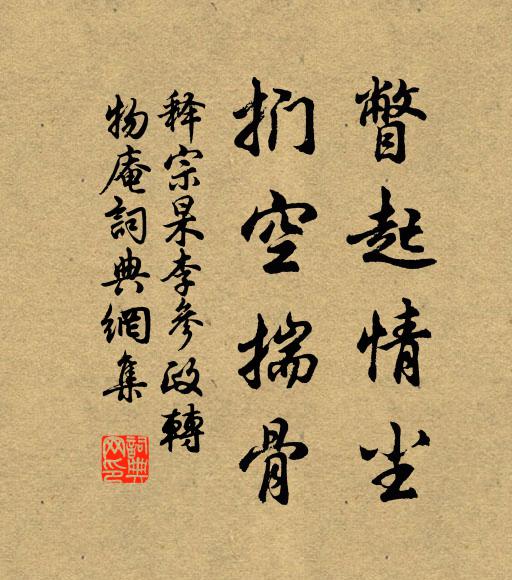 释宗杲瞥起情尘，扪空揣骨书法作品欣赏
