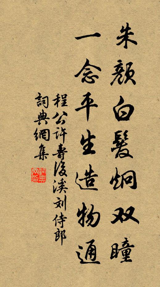 程公许朱颜白发炯双瞳，一念平生造物通书法作品欣赏
