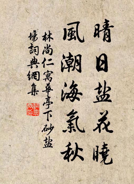 林尚仁晴日盐花晓，风潮海气秋书法作品欣赏