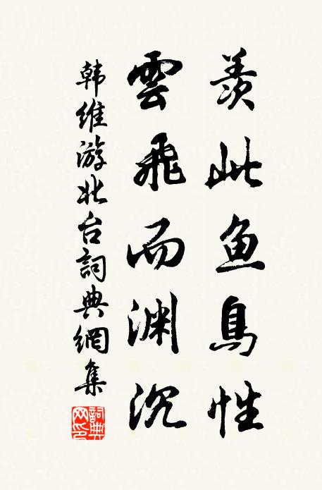 韩维羡此鱼鸟性，云飞而渊沉书法作品欣赏